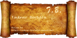 Taubner Borbála névjegykártya